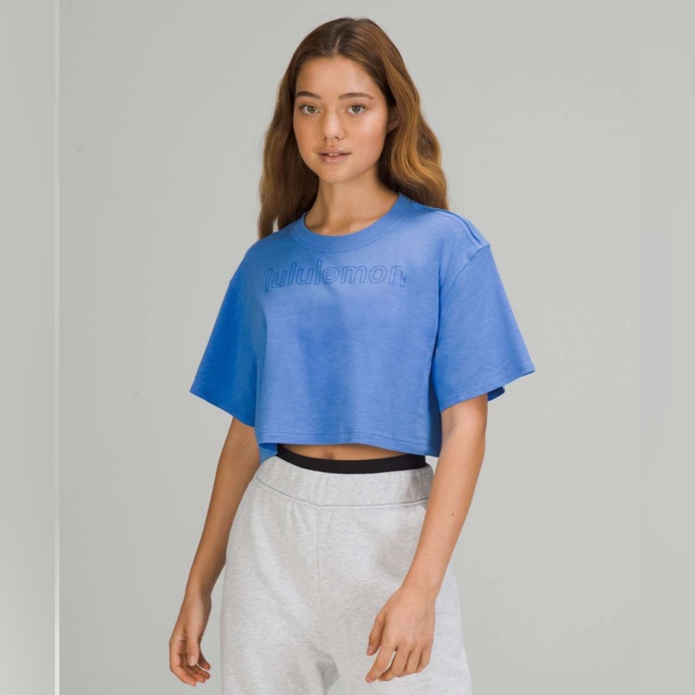 lululemon athletica Blue cates tee size 8